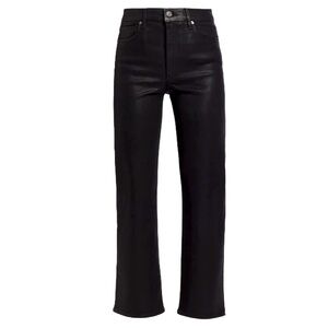 Frame Le Sylvie Slender Straight Noir Crocodile Coated Jeans Size 28